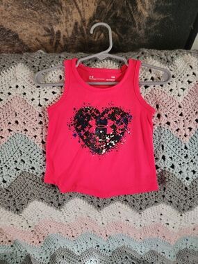 Under Armour Hot Pink Girls' Heart Graphic Tank